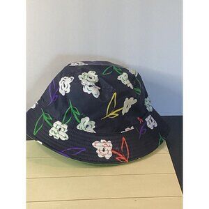 LUG Canopy Bucket Hat Bright Floral Turn Inside Out to Lime NWT